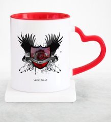 Kişiye Özel Mesleki Hava Kuvvetleri Kırmızı Kalpli Kupa Bardak