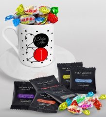 BK Gift Kişiye Özel 2023 Mutlu Yıllar Türk Kahvesi Fincanı Selamlique Karışık Türk Kahvesi ve Haribo Şeker Hediye Seti-15