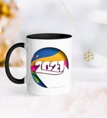 BK Gift Kişiye Özel 2023 Mutlu Yıllar Siyah Kupa ve Kar Tanesi Kolye-10