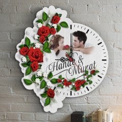 Kişiye Özel Farklı Tasarım Özel Kesim Ahşap Duvar Saati - 1