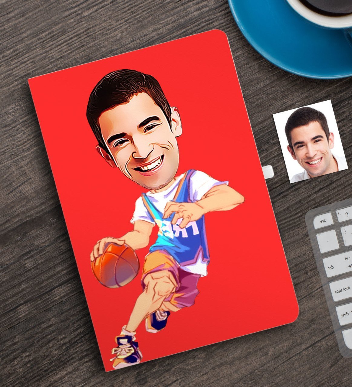 Kişiye Özel Bay Basketbolcu Karikatürlü Defter-2