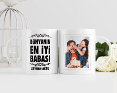 Kişiye Özel Babalar Günü Hediyesi Fotoğraflı Kupa Bardak-46