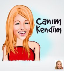 Kişiye Özel Kadın Canım Kendim Tasarımlı Dijital Karikatür-1