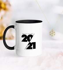BK Gift Kişiye Özel 2023 Mutlu Yıllar Siyah Kupa ve Kar Tanesi Kolye-9