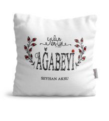 Kişiye Özel Yılın En İyi Ağabeyi Saten Yastık