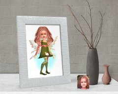Kişiye Özel Kız Çocuk Peri Karikatürlü Dekoratif Çerçeve-1