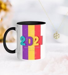 BK Gift Kişiye Özel 2023 Mutlu Yıllar Siyah Kupa ve Kar Tanesi Kolye-8
