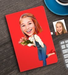 Kişiye Özel Bayan Karikatürlü Defter-13