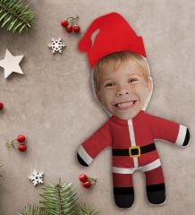 BK Gift Kişiye Özel Fotoğraflı Yılbaşı Kostümlü Çocuk Bebek Yastık -1