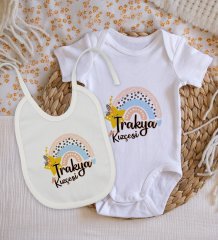 BK Kids Trakya Kızçesi Tasarımlı Bebek Body Zıbın ve Mama Önlüğü Hediye Seti - Model 1