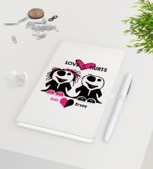 Kişiye Özel Sevgililer Günü Beyaz Defter Kalem Seti-92