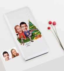 Kişiye Özel Yılbaşı Temalı Sevgililer Karikatürlü Pb-159 7000 mAh Powerbank - 4