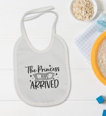 BK Kids The Princess Has Arrived Tasarımlı Bebek Body Zıbın ve Mama Önlüğü Hediye Seti - Model 1