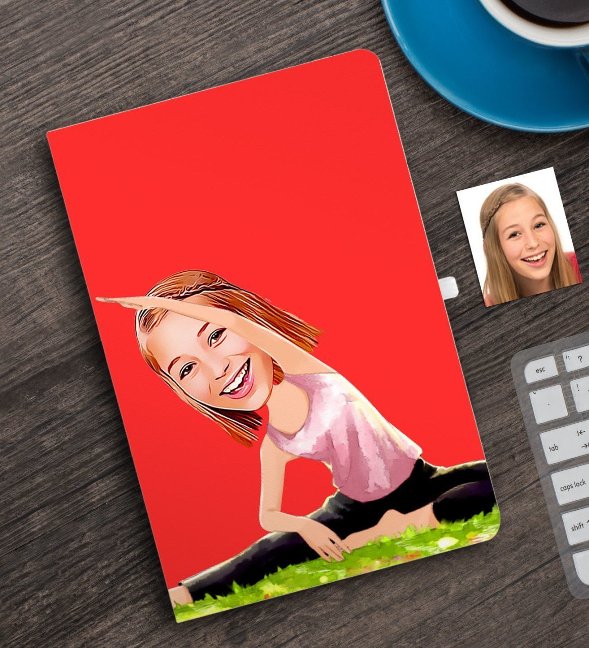 Kişiye Özel Bayan Yogacı Karikatürlü Defter-1