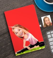 Kişiye Özel Bayan Yogacı Karikatürlü Defter-1
