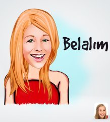Kişiye Özel Kadın Belalım Tasarımlı Dijital Karikatür-1