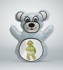 BK Gift Sevimli Sevimli Kaplumbağa Tasarımlı Mavi Ayıcık Yastık-2