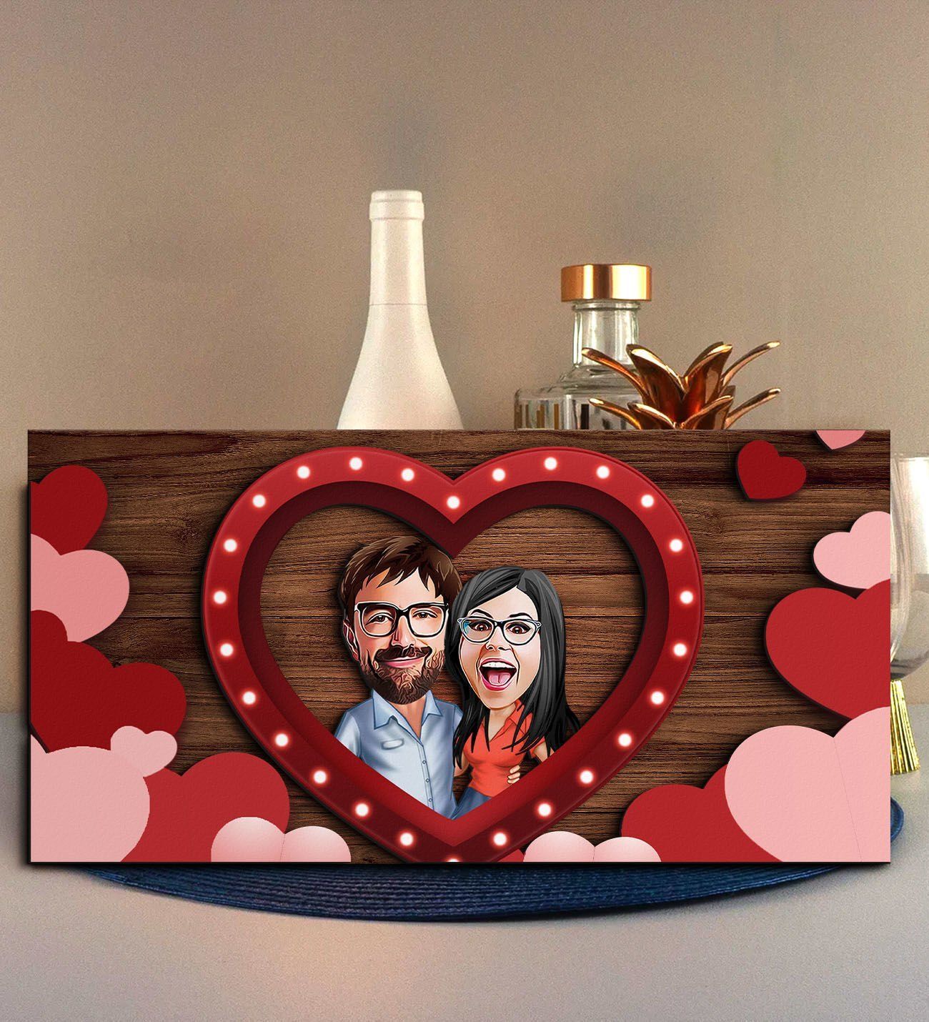 BK Gift Kişiye Özel Sevgililer Karikatürlü Kabartma Figürlü Ahşap Tablo, Duvar Dekoru,Sevgiliye Hediye,Ev Dekorasyonu,Sevgililer Günü Hediyesi-15
