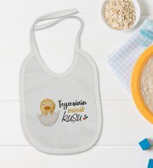 BK Kids Teyzesinin Minik Kuşu Tasarımlı Bebek Body Zıbın ve Mama Önlüğü Hediye Seti - Model 1