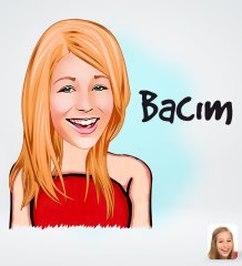 Kişiye Özel Kadın Bacım Tasarımlı Dijital Karikatür-1