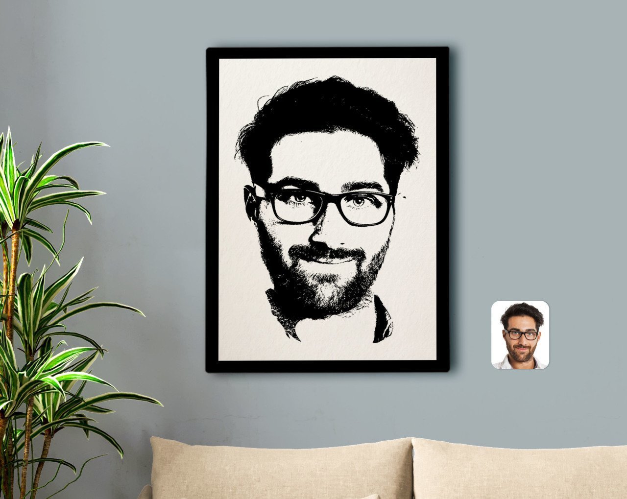 Kişiye Özel Erkek Silüet Kanvas Tablo 50x70cm-1A