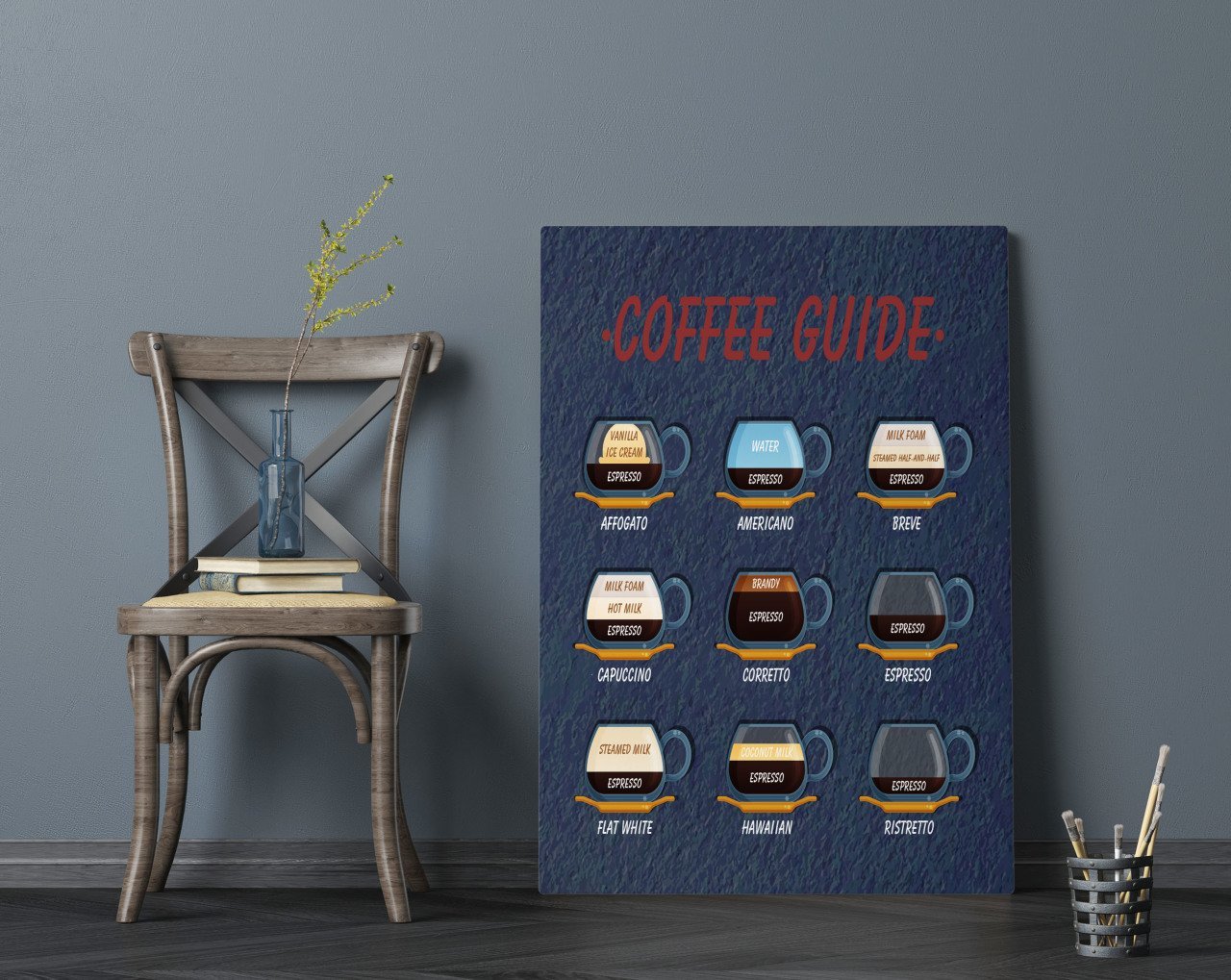 BK Home Coffee Tasarımlı Kanvas Tablo 70x100cm-27