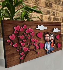 BK Gift Kişiye Özel Sevgililer Karikatürlü Kabartma Figürlü Ahşap Tablo, Duvar Dekoru,Sevgiliye Hediye,Ev Dekorasyonu,Sevgililer Günü Hediyesi-14