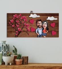 BK Gift Kişiye Özel Sevgililer Karikatürlü Kabartma Figürlü Ahşap Tablo, Duvar Dekoru,Sevgiliye Hediye,Ev Dekorasyonu,Sevgililer Günü Hediyesi-14