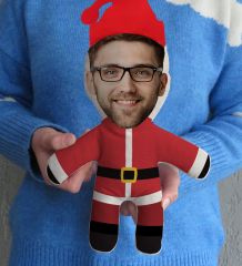 BK Gift Kişiye Özel Fotoğraflı Yılbaşı Kostümlü Erkek Bebek Yastık-1