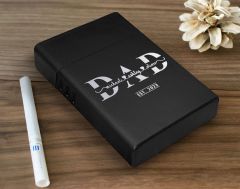 BK Gift Kişiye Özel İsimli Tarihli Babalar Günü Tasarımlı Siyah Metal Sigara Tabakası ,Babalar Günü Hediyesi , Babaya Hediye , Sigara Tabakası-1