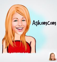 Kişiye Özel Kadın Aşkımcım Tasarımlı Dijital Karikatür-1