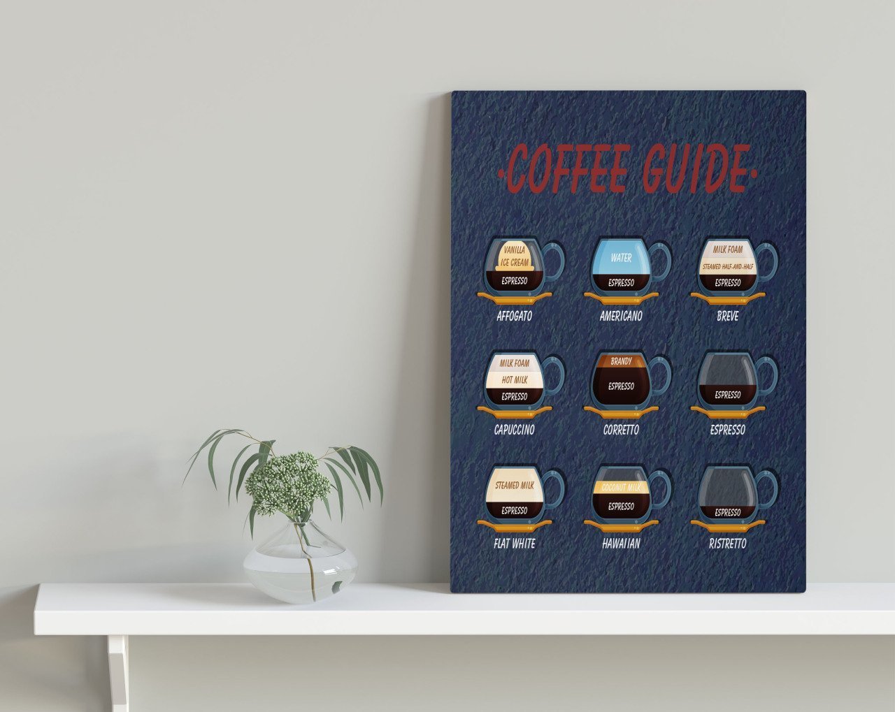 BK Home Coffee Tasarımlı Kanvas Tablo 30x50cm-27