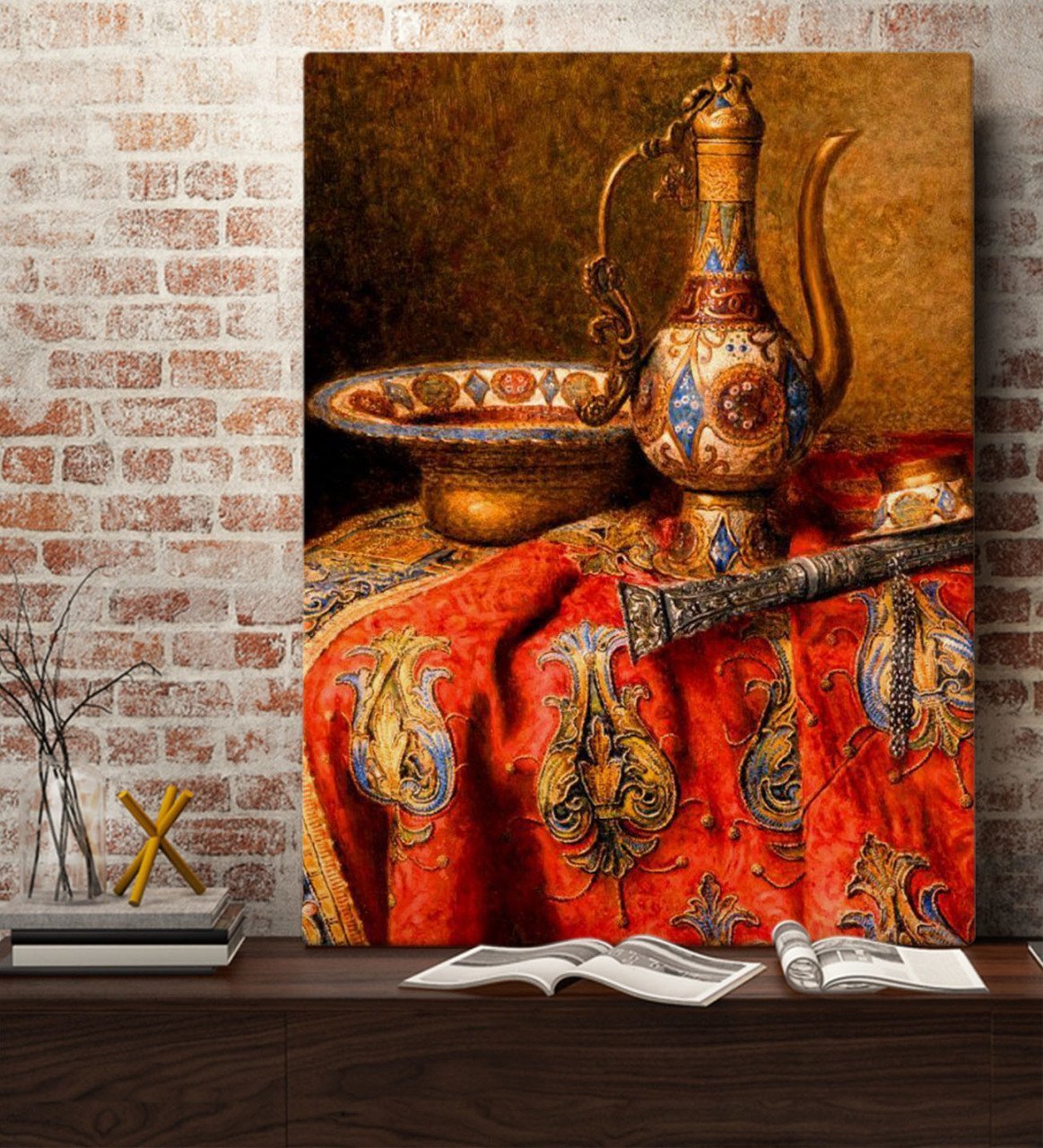 BK Gift Osmanlı İbrik Tasarımlı Kanvas Tablo 70x100cm-1