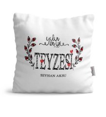 Kişiye Özel Yılın En İyi Teyzesi Saten Yastık