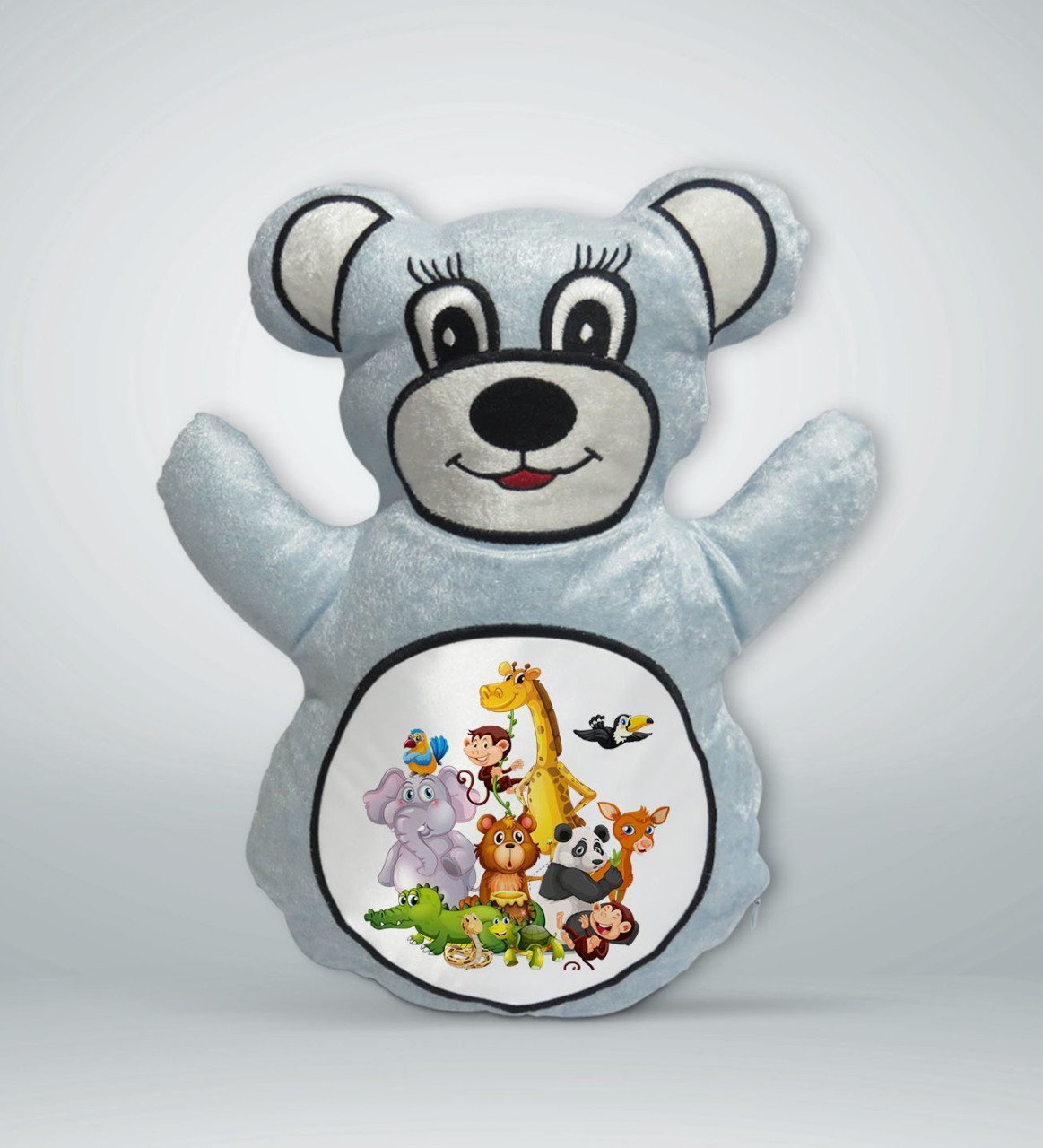 BK Gift Sevimli Hayvanlar Tasarımlı Mavi Ayıcık Yastık-1