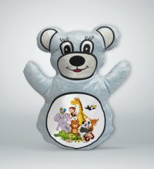 BK Gift Sevimli Hayvanlar Tasarımlı Mavi Ayıcık Yastık-1