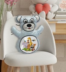 BK Gift Sevimli Hayvanlar Tasarımlı Mavi Ayıcık Yastık-1