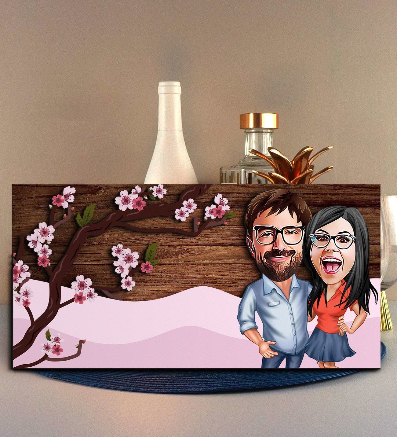 BK Gift Kişiye Özel Sevgililer Karikatürlü Kabartma Figürlü Ahşap Tablo, Duvar Dekoru,Sevgiliye Hediye,Ev Dekorasyonu,Sevgililer Günü Hediyesi-12