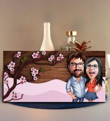 BK Gift Kişiye Özel Sevgililer Karikatürlü Kabartma Figürlü Ahşap Tablo, Duvar Dekoru,Sevgiliye Hediye,Ev Dekorasyonu,Sevgililer Günü Hediyesi-12