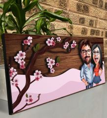 BK Gift Kişiye Özel Sevgililer Karikatürlü Kabartma Figürlü Ahşap Tablo, Duvar Dekoru,Sevgiliye Hediye,Ev Dekorasyonu,Sevgililer Günü Hediyesi-12