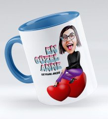Kişiye Özel En Güzel Anne Karikatür Kupa Bardak