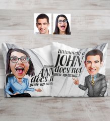 Personalized Double Not Grow Up Eaisly Caricature Pillow Set - 1