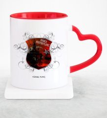 Kişiye Özel Mesleki Deniz Kuvvetleri Kırmızı Kalpli Kupa Bardak