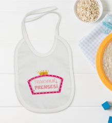 BK Kids Trakyanın Prensesi Tasarımlı Beyaz Bebek Mama Önlüğü-1