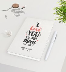 Kişiye Özel Sevgililer Günü Beyaz Defter Kalem Seti-86