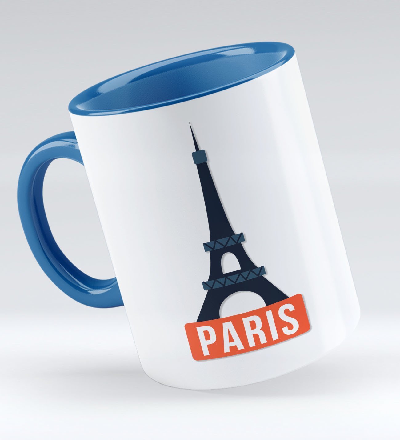 Bk Gift Paris Tasarımlı Mavi Kupa Bardak - Model 1