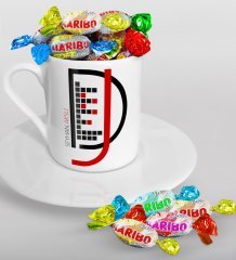 Kişiye Özel DJ Türk Kahvesi Fincanı ve Haribo Şeker Hediye Seti-2