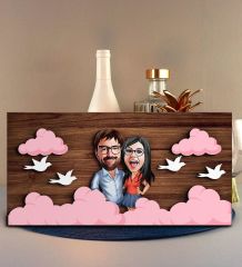 BK Gift Kişiye Özel Sevgililer Karikatürlü Kabartma Figürlü Ahşap Tablo, Duvar Dekoru,Sevgiliye Hediye,Ev Dekorasyonu,Sevgililer Günü Hediyesi-10