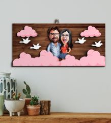 BK Gift Kişiye Özel Sevgililer Karikatürlü Kabartma Figürlü Ahşap Tablo, Duvar Dekoru,Sevgiliye Hediye,Ev Dekorasyonu,Sevgililer Günü Hediyesi-10