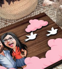 BK Gift Kişiye Özel Sevgililer Karikatürlü Kabartma Figürlü Ahşap Tablo, Duvar Dekoru,Sevgiliye Hediye,Ev Dekorasyonu,Sevgililer Günü Hediyesi-10